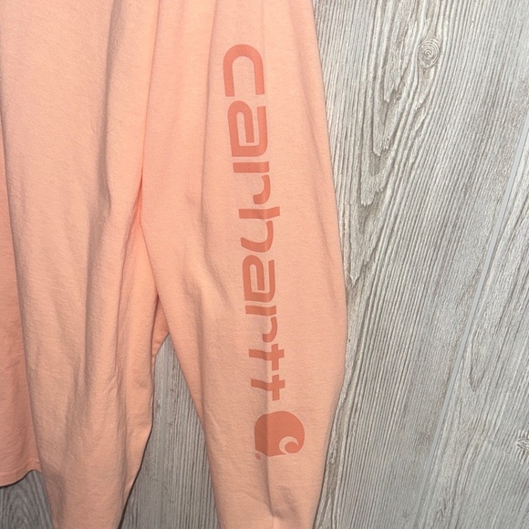 Carhartt Light Colored Peach- Melon colored Long Sleeve Shirt - Picture 2 of 5